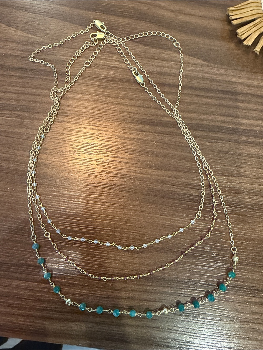 3 individual Gold Chocker Necklaces with stones  - Women Jewelry